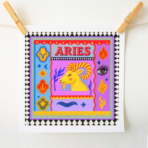 Aries star sign - A1 - A4 art print by Wallace Elizabeth