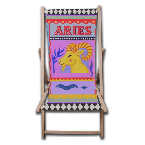 Aries star sign - canvas deck chair by Wallace Elizabeth