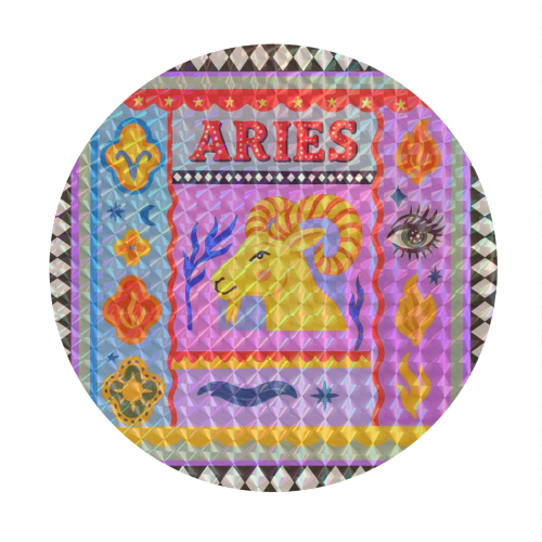 Aries star sign - Circle Sticker by Wallace Elizabeth