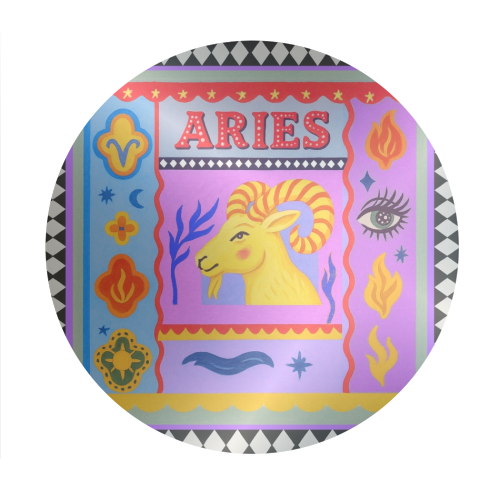 Aries star sign - Circle Sticker by Wallace Elizabeth