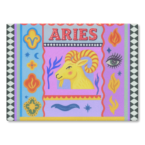 Aries star sign - glass chopping board by Wallace Elizabeth