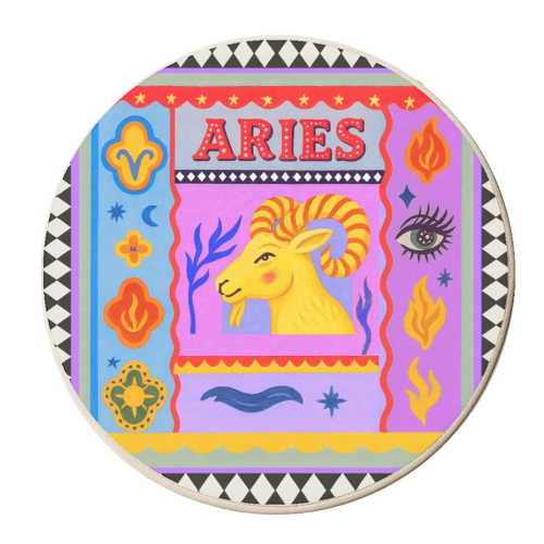 Aries star sign - personalised beer coaster by Wallace Elizabeth