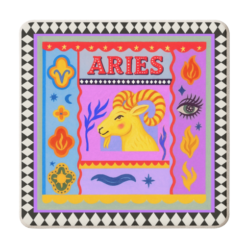 Aries star sign - personalised beer coaster by Wallace Elizabeth