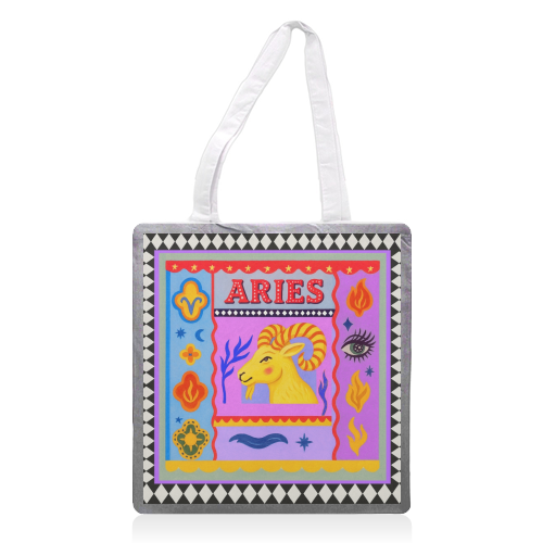 Aries star sign - printed canvas tote bag by Wallace Elizabeth