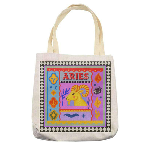 Aries star sign - printed canvas tote bag by Wallace Elizabeth
