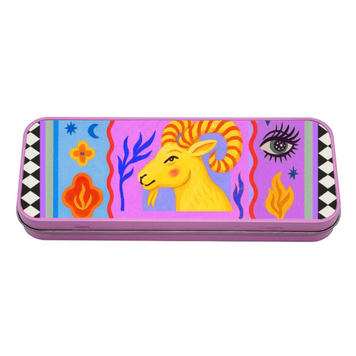 Aries star sign - tin pencil case by Wallace Elizabeth