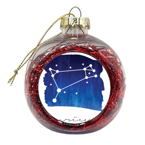 Aries Zodiac Constellation - xmas bauble by Toni Scott