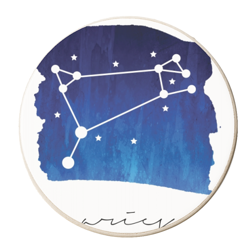 Aries Zodiac Constellation - personalised beer coaster by Toni Scott