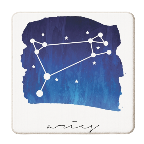 Aries Zodiac Constellation - personalised beer coaster by Toni Scott