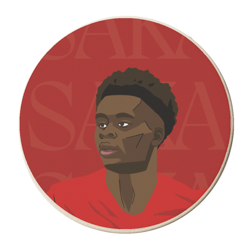 Arsenal - Bukayo Saka - personalised beer coaster by Rishi Patel