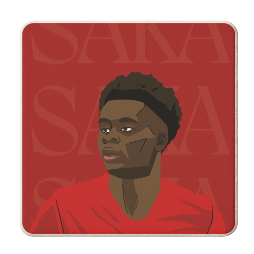 Arsenal - Bukayo Saka - personalised beer coaster by Rishi Patel