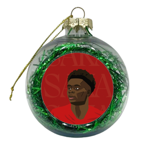 Arsenal - Bukayo Saka - xmas bauble by Rishi Patel