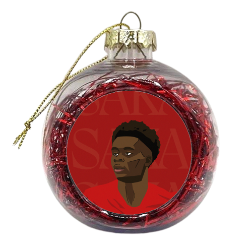 Arsenal - Bukayo Saka - xmas bauble by Rishi Patel