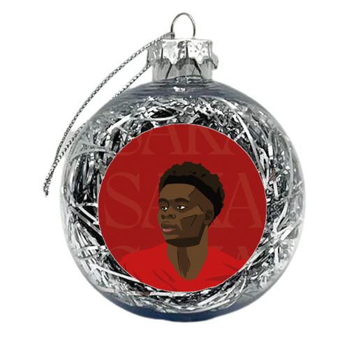 Arsenal - Bukayo Saka - xmas bauble by Rishi Patel