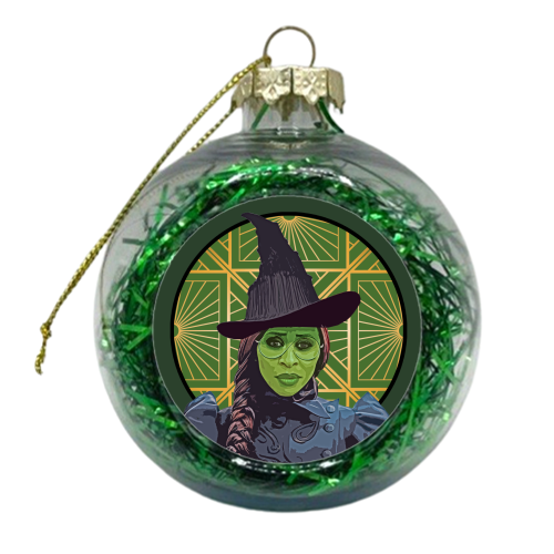 Art Deco Elphaba - xmas bauble by DOLLY WOLFE
