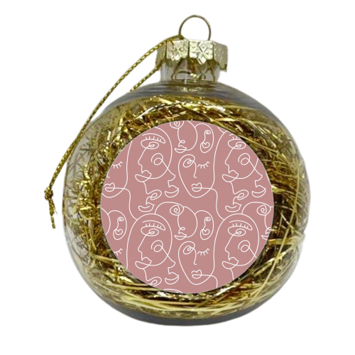 Art lineal faces - xmas bauble by MMarta BC