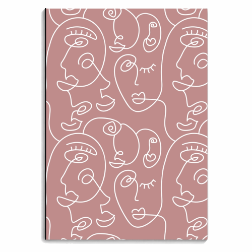 Art lineal faces - personalised A4, A5, A6 notebook by MMarta BC