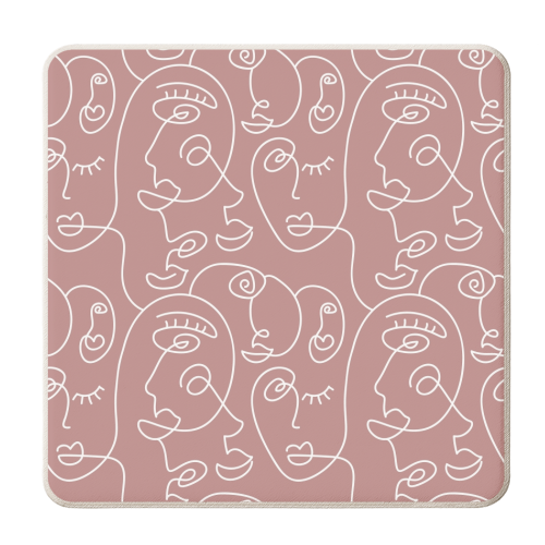 Art lineal faces - personalised beer coaster by MMarta BC