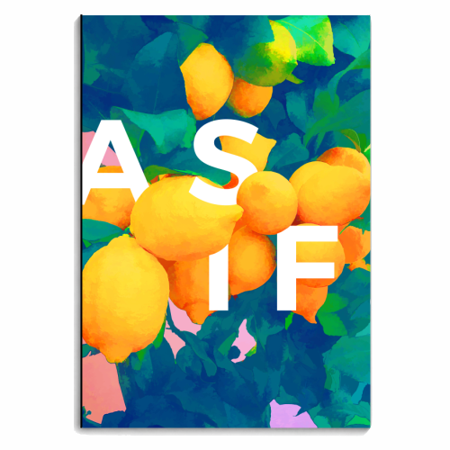 As If. | Typography Attitude Confidence Quote | Lemon Garden Botanical Vintage Quirky Lettering - personalised A4, A5, A6 notebook by Uma Prabhakar Gokhale