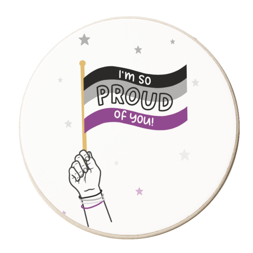 Asexual coming out - personalised beer coaster by Loren Grosvenor