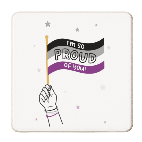 Asexual coming out - personalised beer coaster by Loren Grosvenor