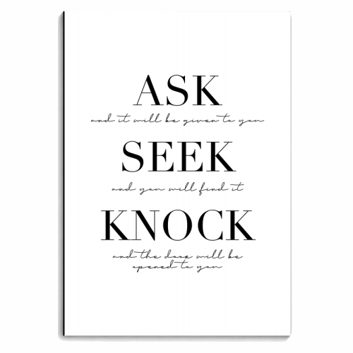 Ask Seek Knock - personalised A4, A5, A6 notebook by Toni Scott