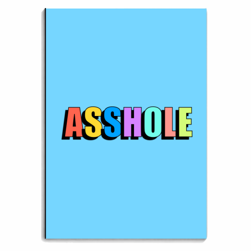 Asshole (Bold Coloured Text Version) - personalised A4, A5, A6 notebook by Adam Regester