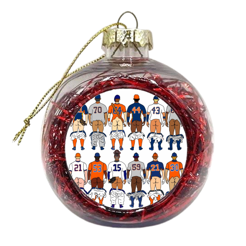 Astro Baseball Butts - xmas bauble by Notsniw Art