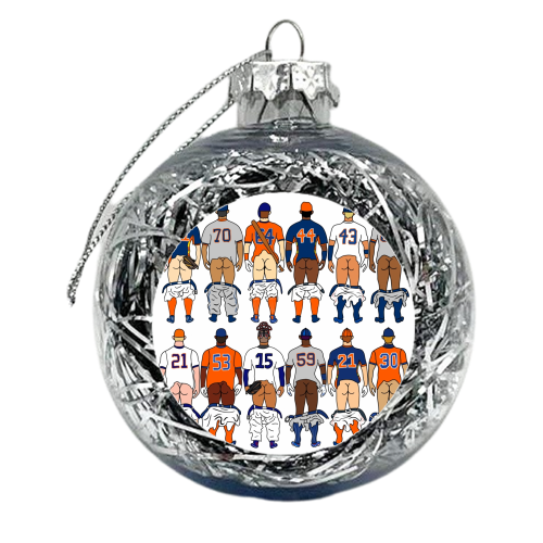 Astro Baseball Butts - xmas bauble by Notsniw Art