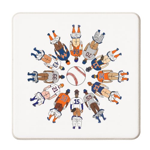 Astro Baseball Butts - personalised beer coaster by Notsniw Art