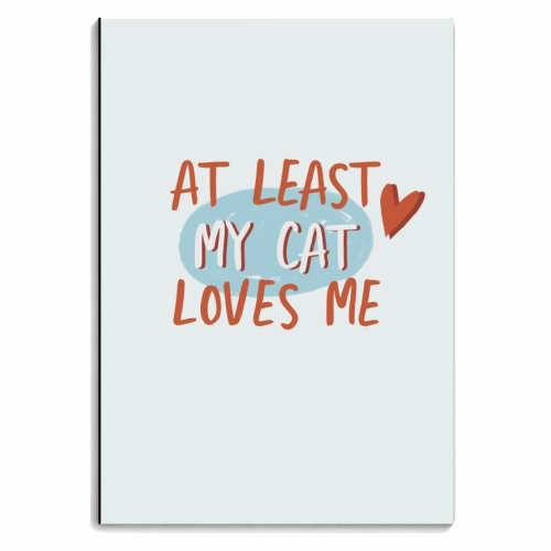At least my cat loves me - personalised A4, A5, A6 notebook by Giddy Kipper