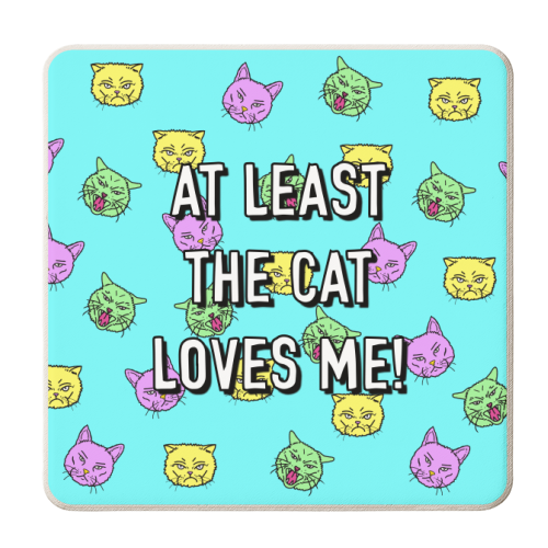 At Least The Cat Loves Me! - personalised beer coaster by Adam Regester