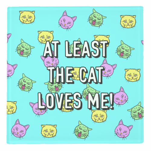 At Least The Cat Loves Me! - personalised beer coaster by Adam Regester