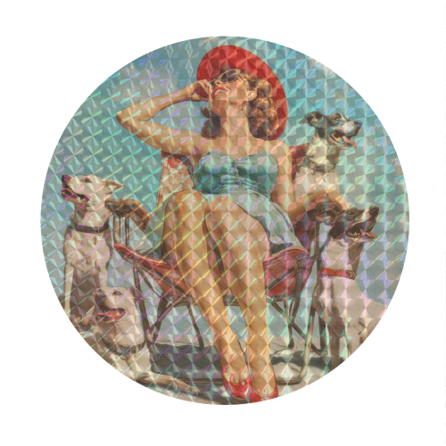 At the beach - Circle Sticker by DejaReve