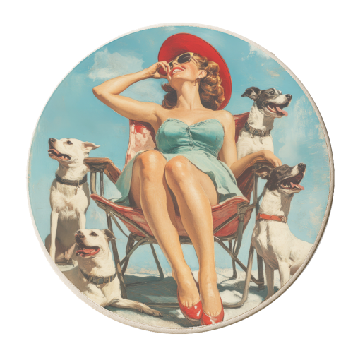 At the beach - personalised beer coaster by DejaReve