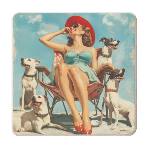 At the beach - personalised beer coaster by DejaReve