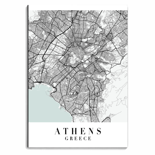 Athens Greece Blue Water Street Map - personalised A4, A5, A6 notebook by Toni Scott