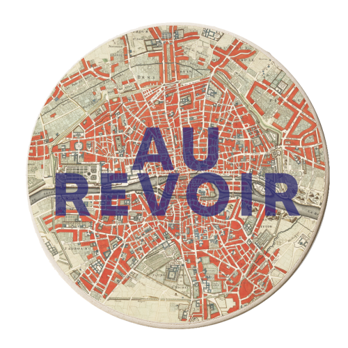 Au Revoir - personalised beer coaster by The 13 Prints