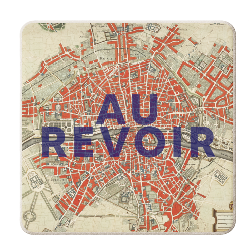 Au Revoir - personalised beer coaster by The 13 Prints