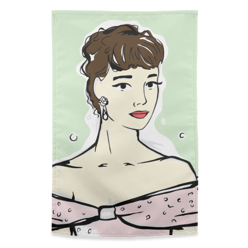 Audrey - funny tea towel by Bec Broomhall