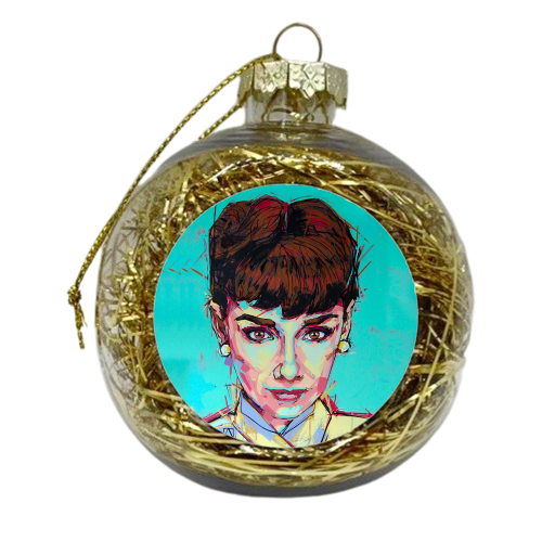 Audrey Gaze - xmas bauble by Laura Selevos