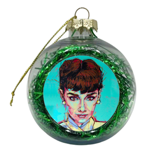 Audrey Gaze - xmas bauble by Laura Selevos