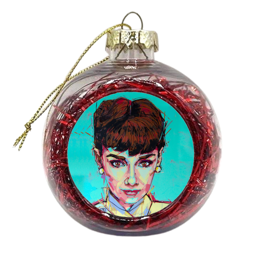 Audrey Gaze - xmas bauble by Laura Selevos
