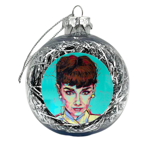 Audrey Gaze - xmas bauble by Laura Selevos