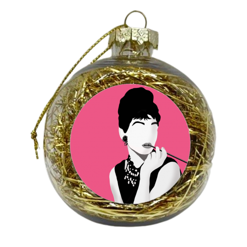 Audrey Hepburn - xmas bauble by Rock and Rose Creative