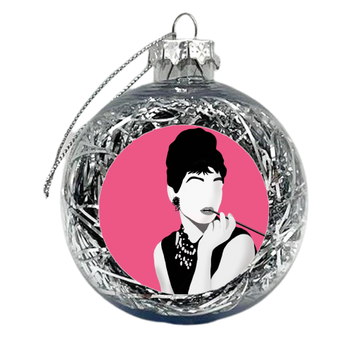 Audrey Hepburn - xmas bauble by Rock and Rose Creative