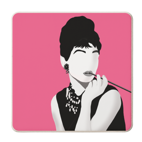 Audrey Hepburn - personalised beer coaster by Rock and Rose Creative