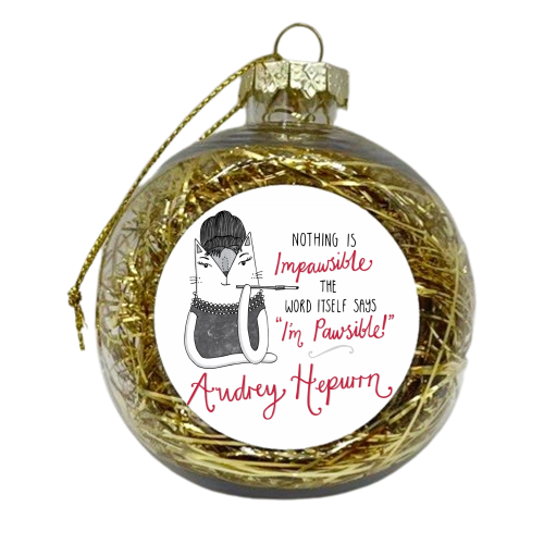 Audrey Hepurrn - xmas bauble by Katie Ruby Miller