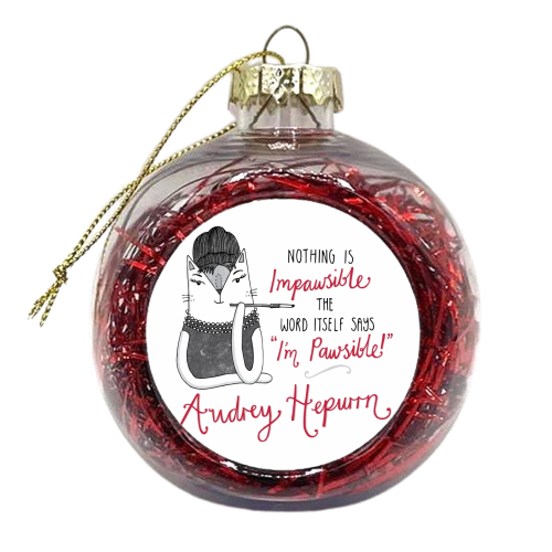 Audrey Hepurrn - xmas bauble by Katie Ruby Miller