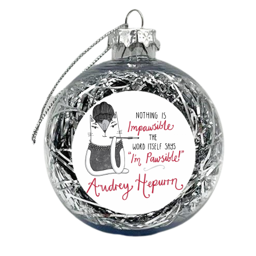 Audrey Hepurrn - xmas bauble by Katie Ruby Miller